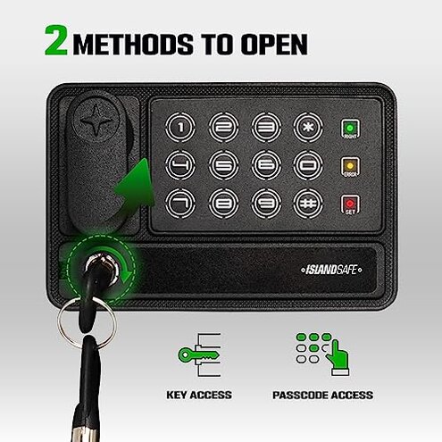 ISLANDSAFE Electronic Deposit Drop Small Safe Box for Kid Money Coin Home Office Hotel Rooms Business Jewelry (Blue)