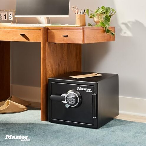 Master Lock Black Premium Fireproof and Waterproof Safe with Combination Dial, 1.23 cu-ft, STW123DUB