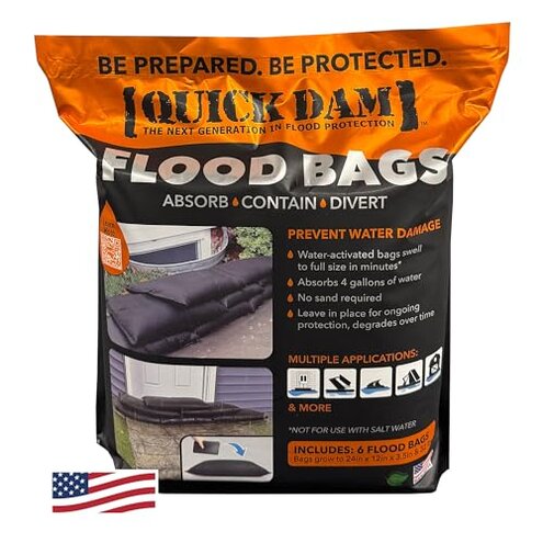 Quick Dam - QD1224-6 Water Activated Flood Bags 1ft x 2ft, 6-Pack