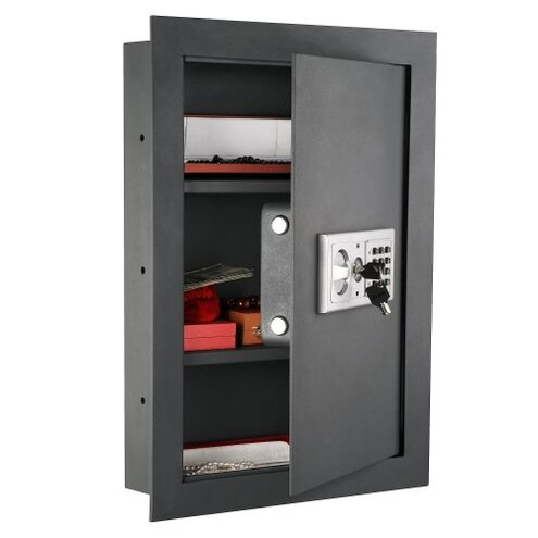 In-Wall Safe with Electronic Keypad and 2 Manual Override Keys - Protect Money, Jewelry, and Passports at Home or Business by Paragon Safes (Gray)
