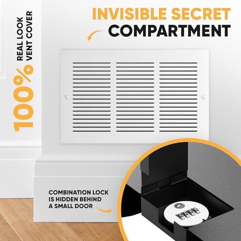 Elder Welder® Hidden Wall Safe with Air Vent Cover | Easy to Install | Combination Lock | Fits Perfectly Between 16" Studs | Hidden Safe for Money (Combination Lock)