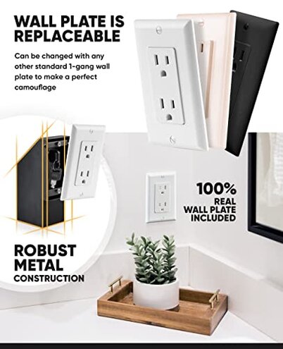 Elder Welder&reg; Electrical Outlet Hidden Wall Safe | 100% Real Wall Plate Included | Easy to Install | Hidden Safe for Money | Wall Safes Between Studs | Secret Storage | Invisible Safe