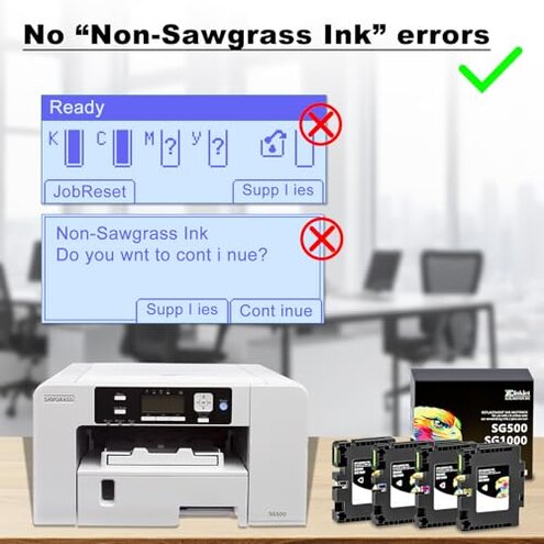 Xcinkjet Version 3.09 Sublimation Ink Cartridge Compatible with Sawgrass Virtuoso SG500 SG1000 Printers(1 Black, 1 Cyan, 1 Magenta, 1 Yellow, 4-Pack)