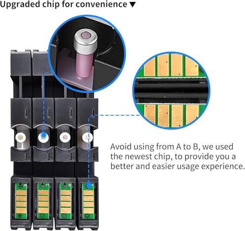 AYMSous SG500 SG1000 Sublimation Ink Cartridge Latest Upgraded Chip Compatible for Sawgrass Virtuoso SG500 SG1000 Printer Compatible with All Firmware Versions(1 Black, 1 Cyan, 1 Magenta, 1 Yellow)