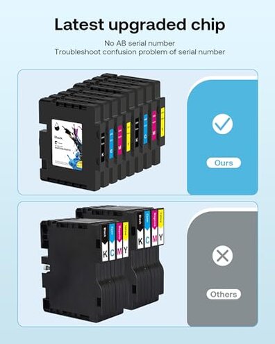 Hiipoo SG400 SG800 Sublimation Ink Cartridge Compatible for Sawgrass Virtuoso SG400 SG800 Printer, Latest Upgraded Chip (1 Black, 1 Cyan, 1 Magenta, 1 Yellow, 4-Pack)