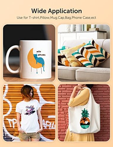 Hiipoo 600ML Sublimation Ink for ET-8500 ET-8550 Wide-Format Supertank Printers Heat Press Transfer on T-Shirt Tumblers (6x100ML, BK PB C M Y GY)