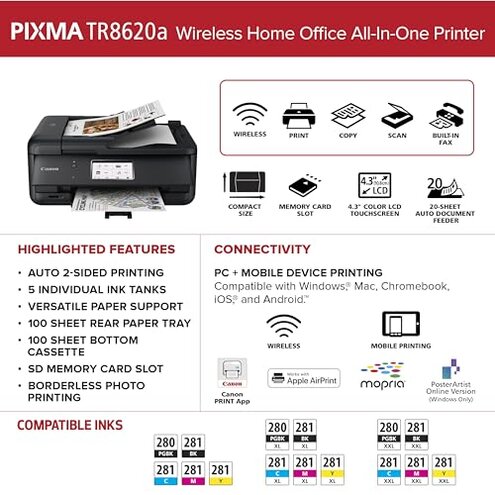 Canon PIXMA TS7720 &ndash; Wireless Home All-in-One Printer