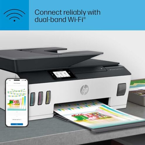 HP Smart Tank Plus 651 Wireless All-in-One Printer, Ink Tank Printer-for-Home Use, up to 2 Years of Ink in Bottles, Auto Document Feeder, Mobile Print, Scan, Copy, Fax (7XV38A)