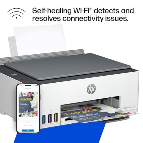 HP Smart Tank 5101 Wireless All-in-One Refillable Printer, Scanner, Copier with 2 years of Ink included, Wireless printer-for-home use (1F3Y0A)
