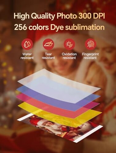 HPRT Photo Printer 4x6,+108 Sheets&2Ribbon,Phone Instant Picture Printer for iPhone, Android, Portable Photo Printers for Home Use (Beige)