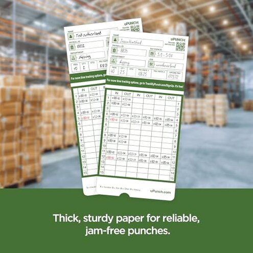 uPunch 300 Time Cards for Green HN3000 AutoAlign Time Clocks (HNTCG1300)