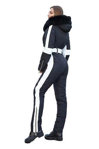 Yousify Womens Winter Onesie Ski Jumpsuits Outdoor Sports Waterproof Snowsuit Removable Fur Collar Coat Jumpsuit&hellip;
