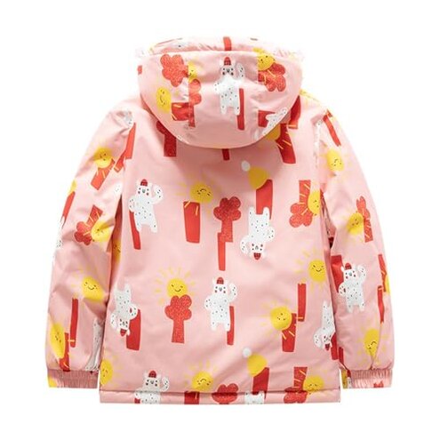 Boys Girls Ski Pants Set Zipper Waterproof Thermal Hoodie Ski Jacket Windproof Overall Set Cute (Hot Pink, 9-10 Years)