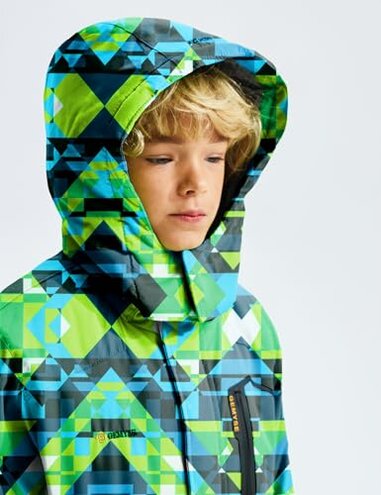 GEMYSE Boy's Waterproof Ski Snow Jacket Hooded Fleece Windproof Winter Jacket (Print Mix 01,10/12)