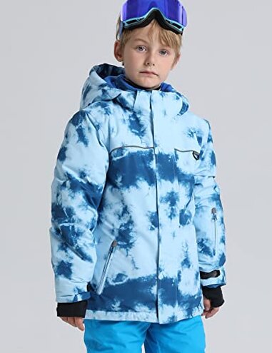 PHIBEE Big Boy's Waterproof Breathable Snowboard Ski Jacket Red 8