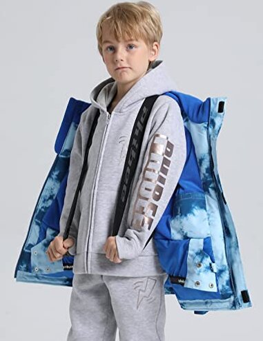 PHIBEE Big Boy's Waterproof Breathable Snowboard Ski Jacket Red 8