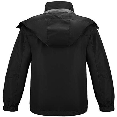 wantdo Big Girl's Interchange Waterproof Outdoor Ski Jacket Insulated Warm Coat Black 10-12