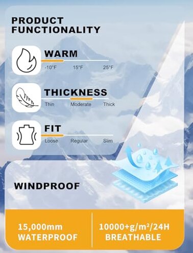 GSOU SNOW Ski Suit Men Snowboard Jacket and Pants Set Baggy Snow 2 Piece Outfits Waterproof Insulated for Women Winter Sport