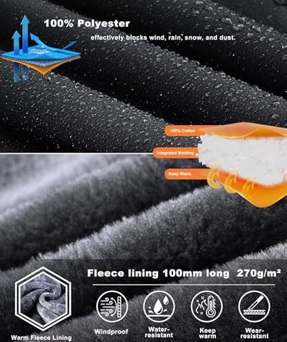 Zoofly Ski Jackets Mens Thermal Water Proof Winter Coats for Men Windproof Snow Sports Jacket with Hooded Black XL