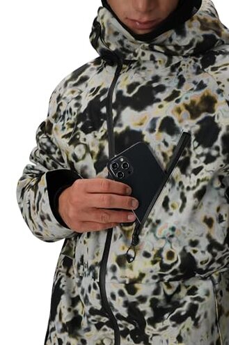 686 Men's GLCR Hydra Thermagraph Jacket - Mechanical Stretch Thermal Clothing - Water & Weather Resistant - Arctic Tundra Print, Medium