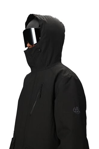 686 Men's Nightline Insulated Jacket - Water Resistant Winter Ski Jacket for Snow and Cold Weather - Black Herringbone, Large