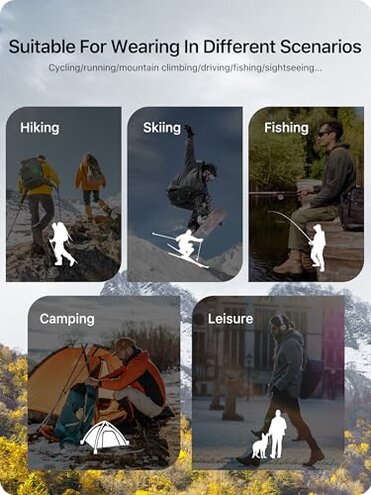 FREE SOLDIER Men's Fleece Lined Outdoor Cargo Hiking Pants Water Repellent Softshell Snow Ski Pants with Zipper Pockets (Black 32W x 30L)