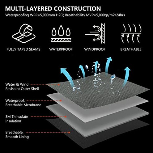 BASSDASH Splice Men’s Insulated Waterproof Fishing Hunting Bibs Ripstop Breathable Snow Pants