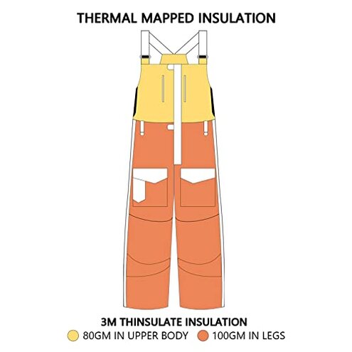 BASSDASH Splice Men’s Insulated Waterproof Fishing Hunting Bibs Ripstop Breathable Snow Pants