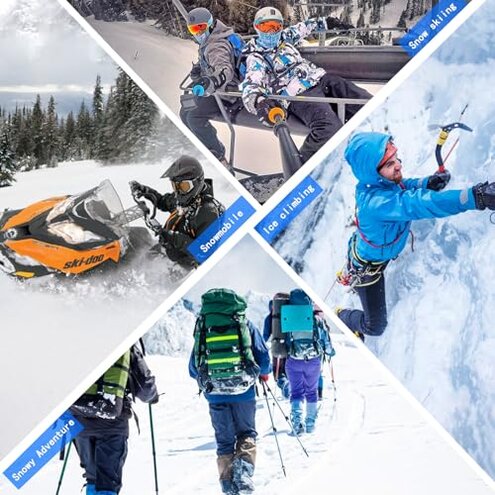 Womens Ski Jacket and Pants Set, Waterproof Snow Suits for Women, Warm Windproof Ski Set, Adult Slim Hooded Raincoat Jacket, Snowboard Outfit for Skiing Snowmobile Hiking & Winter Activities