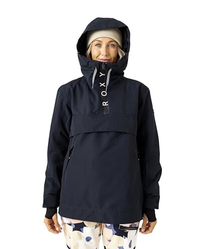 Roxy Women's Shelter Snowboard Jacket &ndash; 10K Waterproof Insulated Ski Jacket, PFAS-Free, Hydrosmart Collar, Anthracite, X-Large