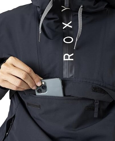 Roxy Women's Shelter Snowboard Jacket &ndash; 10K Waterproof Insulated Ski Jacket, PFAS-Free, Hydrosmart Collar, Anthracite, X-Large