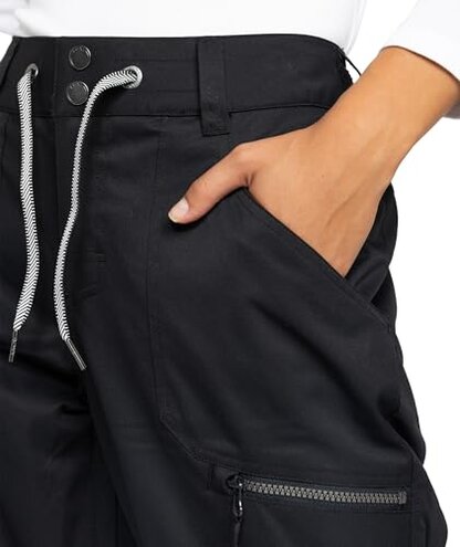 Roxy Women's Nadia Ski Pant – 10K Waterproof, Insulated, PFAS-Free, Adjustable Waist & Snow Gaiters, Anthracite, Small