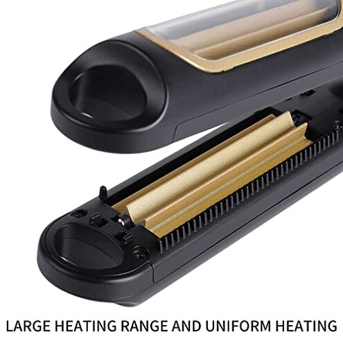 Hann Auto Hair Crimping Iron - Volumizing Fluffy Hairstyle Curler, Corrugation Crimper, Anti Static - Adjustable Temperature for All Hair Types