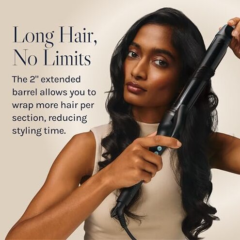 FARERY Long Barrel Curling Iron 1 Inch, Ceramic Curling Iron for Thin Hair, Infused Argan Oil & Keratin, Long Lasting Styling, 11 Adjustable Temp, Include Clips & Silicone Pad
