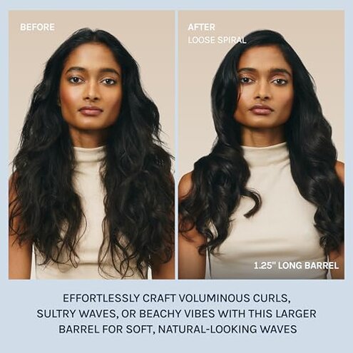 FARERY Long Barrel Curling Iron 1 Inch, Ceramic Curling Iron for Thin Hair, Infused Argan Oil & Keratin, Long Lasting Styling, 11 Adjustable Temp, Include Clips & Silicone Pad