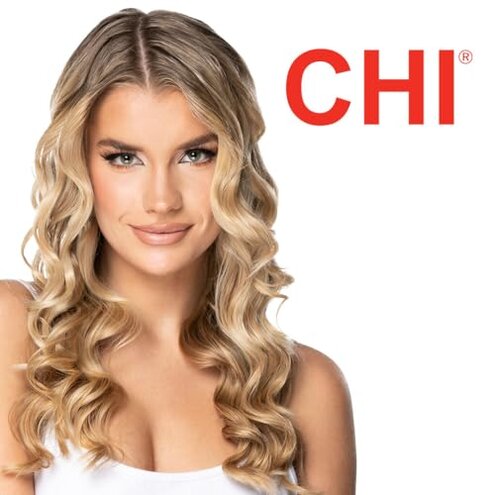 CHI Ceramic Curling Iron, Hair Curler for Smooth & Shiny Curls, Adjustable Temperature & Automatic Shut-Off, 1" Barrel, Black