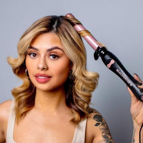 Beachwaver B1 Rotating Curling Iron - Automatic 1 Inch Ceramic - Easy-to-Use Spinning Wand for Long-Lasting Waves - Auto-Shut Off and Dual Voltage (BW160)