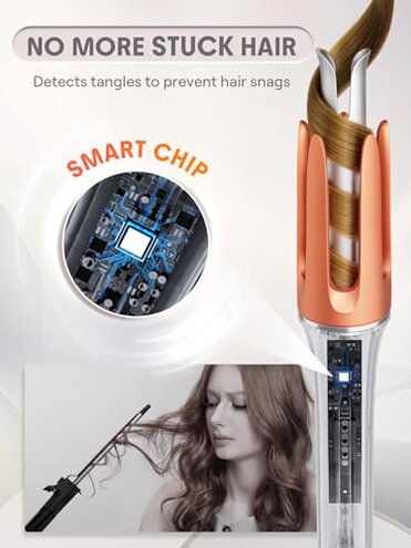 SHEGLAM Automatic Curling Iron 1 1/4 inch with 3 Temperatures Fast Heating, 2-Way Rotation, Anti-Scald, Anti-Tangle Rotating, Automatic Shut-Off for Hair Styling