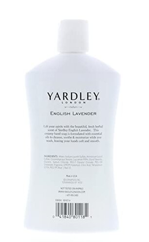 Yardley London English Lavender, Luxurious Hand Soap, Moisturizes & Soothes with Essential Oils, 16 FL OZ (473ml) - 5 Pack