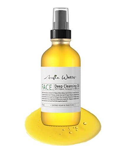 Angie Watts FACE. Deep Cleansing Oil, 4oz - All Natural and Organic Ingredients | 100% Vegan | Soap-free | With Organic Hempseed and Tamanu Oil