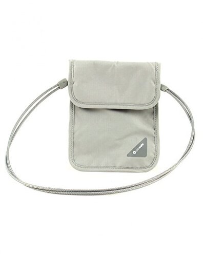 Pacsafe Coversafe X75 Anti-Theft RFID Blocking Neck Pouch, Neutral Grey