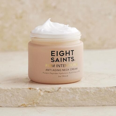 Eight Saints Firm Intentions Anti Aging Neck Cream, Natural & Organic, For Firming Skin and Reducing Wrinkles, 2 Ounces