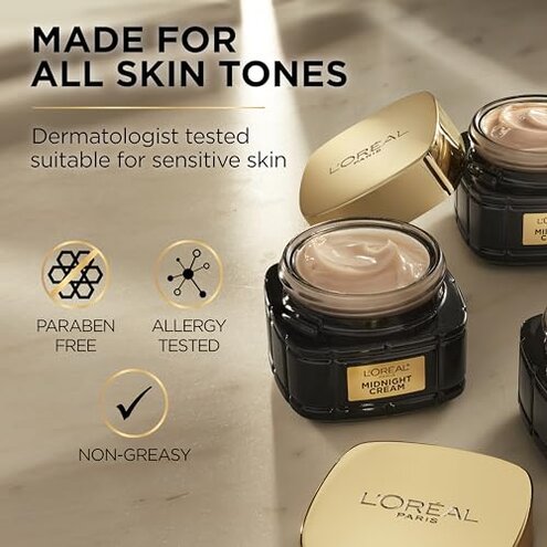 L'Oreal Paris Age Perfect Anti-Aging Midnight Cream, Face Moisturizer to Reduce Wrinkles and Firm Skin, 1.7oz + Serum Sample