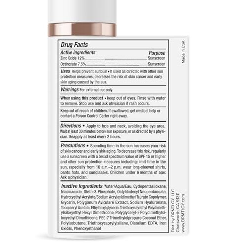 DRMTLGY Anti-Aging Tinted Moisturizer SPF 46 &ndash; Sheer Face Sunscreen & Lightweight Makeup with Broad Spectrum UV Protection &ndash; Hydrating Skin Care & Face Moisturizer &ndash; 1.7 oz