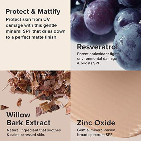 Paula's Choice RESIST Super-Light Daily Wrinkle Defense Mineral Sunscreen, SPF 30 Face Sunscreen for Oily Skin, Matte Tinted Face Moisturizer, UVA/UVB Protection, Fragrance-Free, 2 Fl Oz