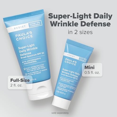 Paula's Choice RESIST Super-Light Daily Wrinkle Defense Mineral Sunscreen, SPF 30 Face Sunscreen for Oily Skin, Matte Tinted Face Moisturizer, UVA/UVB Protection, Fragrance-Free, 2 Fl Oz