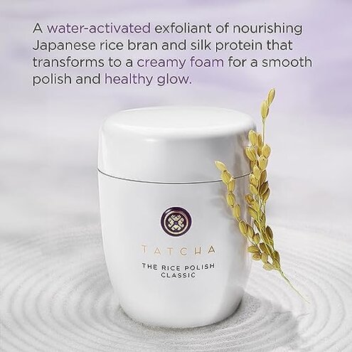 Tatcha The Rice Polish Classic | Daily Non-Abrasive Exfoliator for Combo to Dry Skin | 60 gr / 2.1 oz