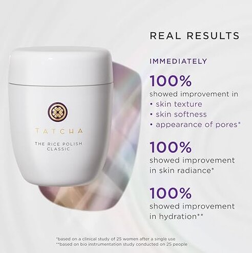 Tatcha The Rice Polish Classic | Daily Non-Abrasive Exfoliator for Combo to Dry Skin | 60 gr / 2.1 oz
