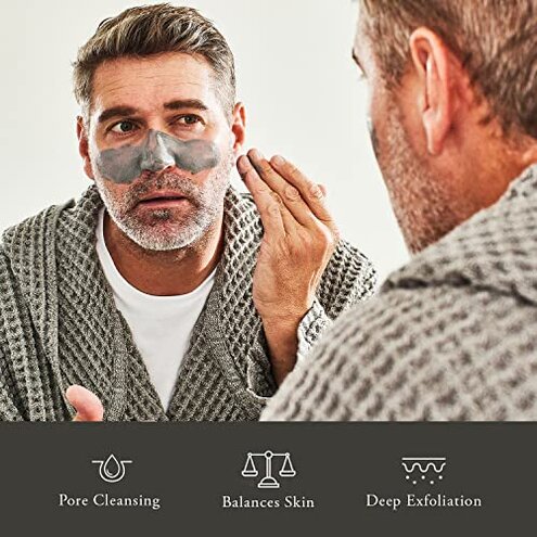 Caldera + Lab The Deep | Men's Organic Hydrating Clay Face Mask for Dry, Sensitive, & Normal Skin &ndash; Vegan, Natural & Antioxidant Packed Exfoliating Skincare Facial Treatment