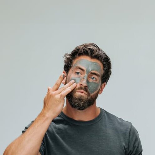 Caldera + Lab The Deep | Men's Organic Hydrating Clay Face Mask for Dry, Sensitive, & Normal Skin &ndash; Vegan, Natural & Antioxidant Packed Exfoliating Skincare Facial Treatment